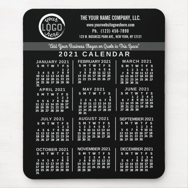 Kalender för 2021 (se beskrivning för ny version) musmatta (Framsidan)