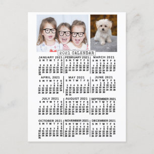 Kalender för 2021 (se beskrivning för ny version) vykort