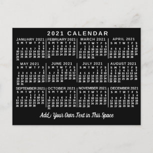 Kalender för 2021 (se beskrivning för ny version) vykort