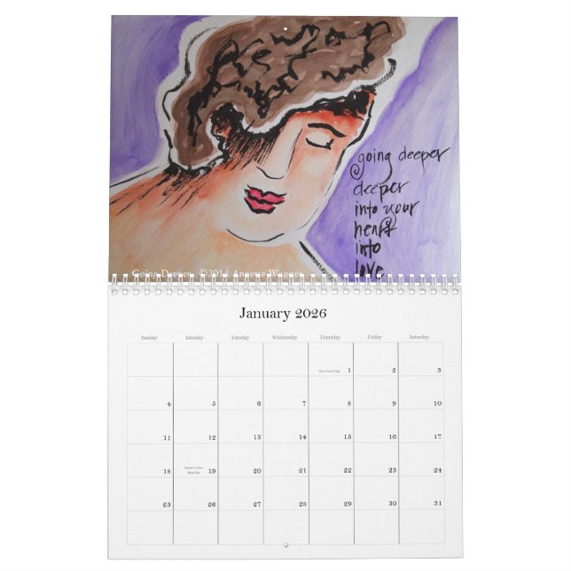 Kalender för Annette Wagner konst 2015 (Jan 2026)
