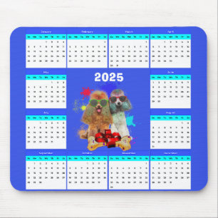 Kalender för Anpassade Cute Pudel Hund Musmatta