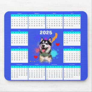 Kalender för Anpassade Cute Siberian husky Hund Musmatta