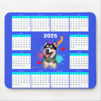 Kalender för Anpassade Cute Siberian husky Hund Musmatta