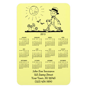Kalender för anpassadet Retro Business Man 2013 Magnet
