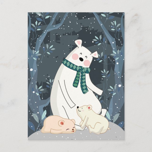Kalender för batchar i Cute Polar Vykort (Framsida)