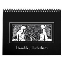 Kalender för Beardsley art nouveauillustrationer