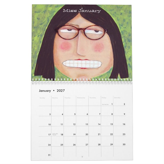 Kalender för Biddyhjärna 2012 (Jan 2027)