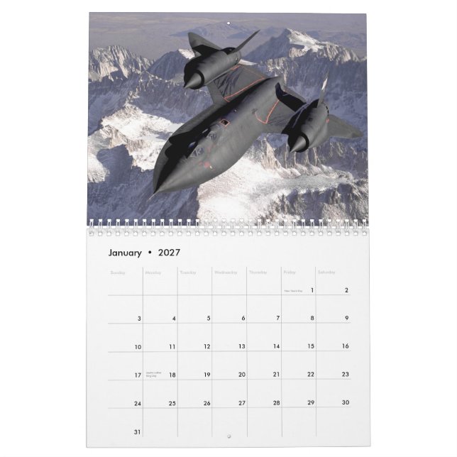 Kalender för Blackbird SR-71 (Jan 2027)