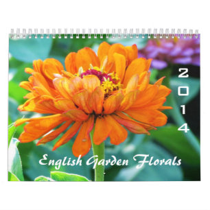 Kalender för blommigt 2014 för engelska trädgå