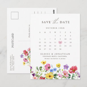 Kalender för Blommigt av Wildblomma - Rustic Vykort