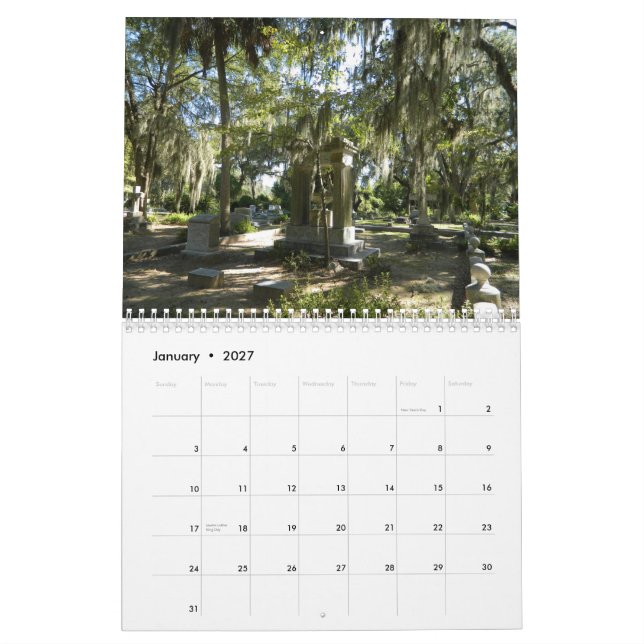 Kalender för Bonaventure kyrkogård 2013 (Jan 2027)