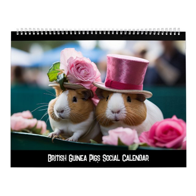 Kalender för British Guinea Grisar Social (Omslag)