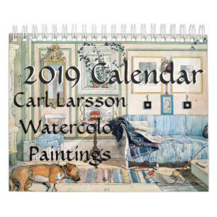 Kalender för Carl Larsson familjvattenfärger 201