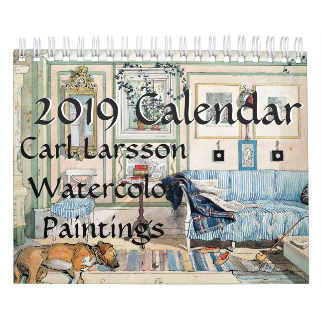 Kalender för Carl Larsson familjvattenfärger 2019 (Omslag)