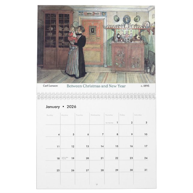 Kalender för Carl Larsson mat- och familjkök 2015 (Jan 2026)