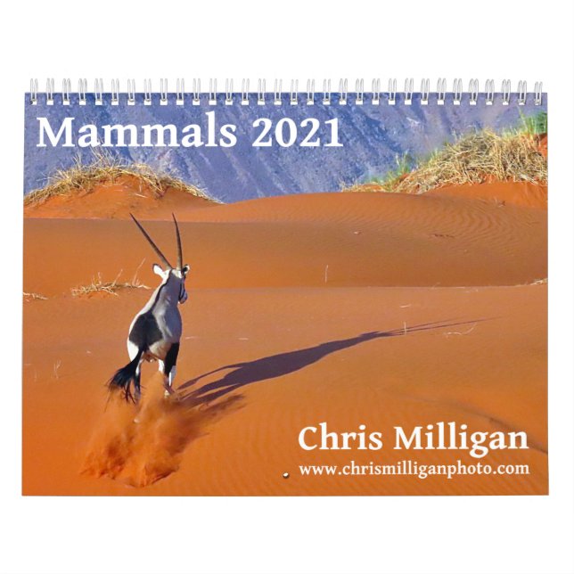 Kalender för däggdjur 2021 av Chris Milligan (Omslag)