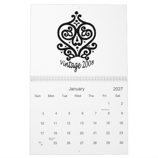 Kalender för designer 2008 (Jan 2027)