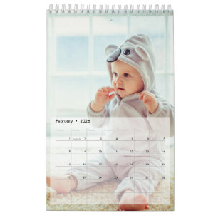 Kalender för ensidig layout för fotofamilj i anpas