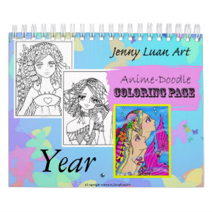 Kalender för färgläggning för AnimeklotterZodi