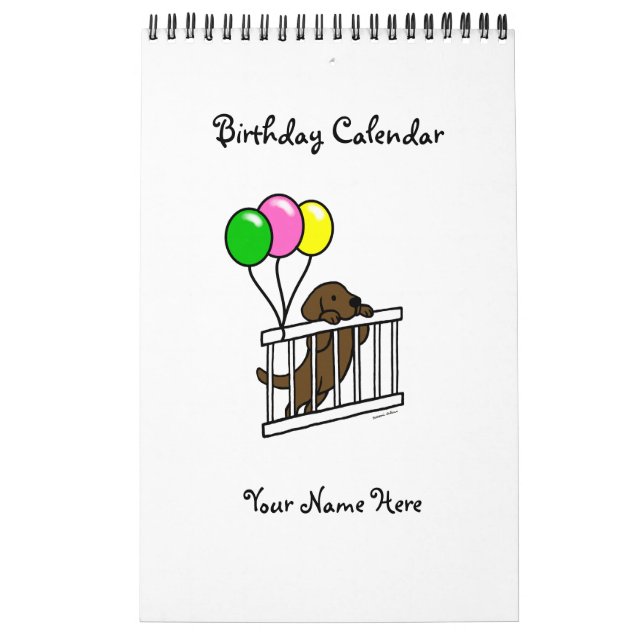 Kalender för födelsedag för chokladLabrador (Omslag)