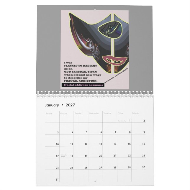 Kalender för Fractalböjelseanagrams 2008 (Jan 2027)