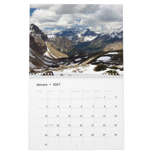 Kalender för glaciärnationalpark 2015 (Jan 2027)