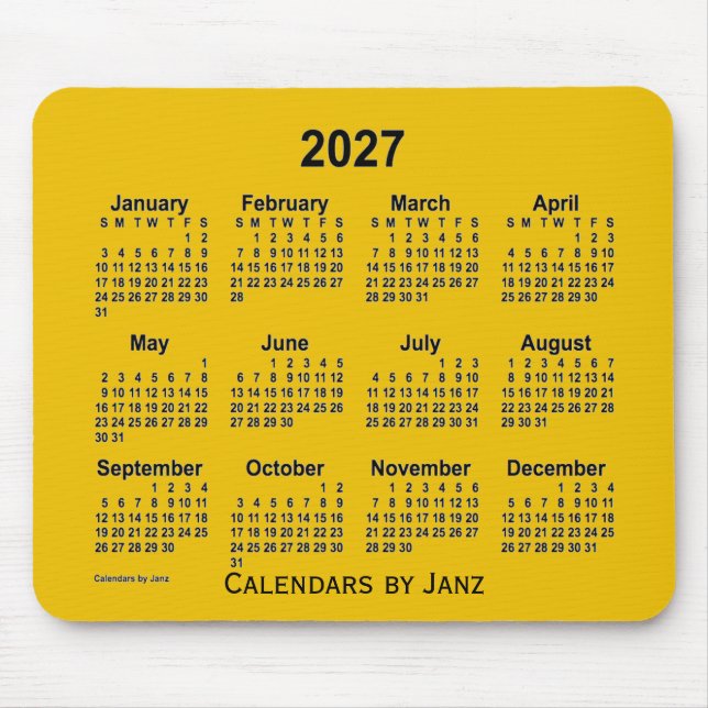 Kalender för Guld 2027 från Janz Mouse Pad Musmatta (Framsidan)