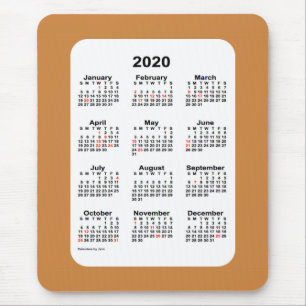 Kalender för helgdag 2020 vid Janz Peru guld Musmatta