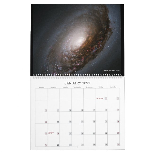 Kalender för Hubble galaxutrymme (Jan 2027)