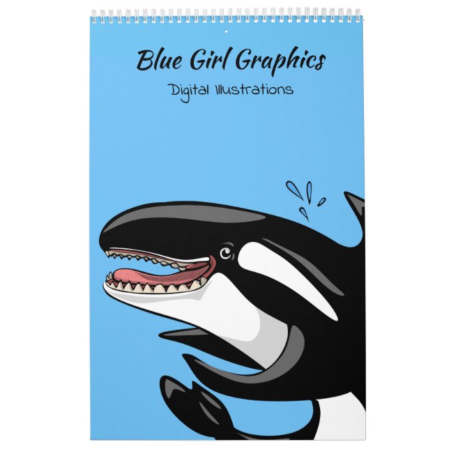 Kalender för illustration för blåttflickadiagram (Omslag)