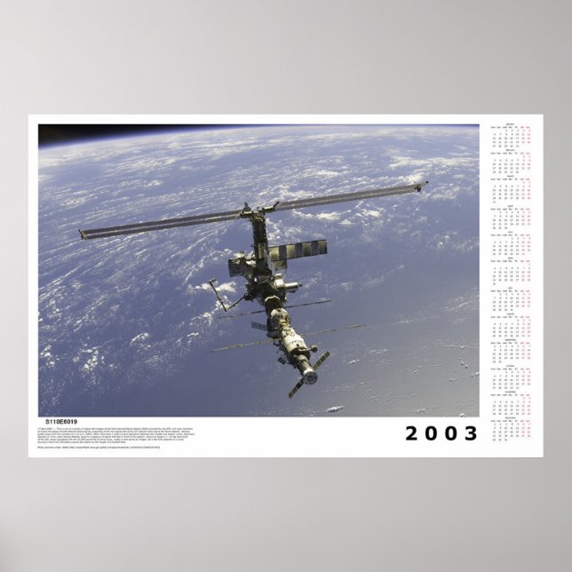 Kalender för internationell Space Station för 2003 Poster (Framsidan)