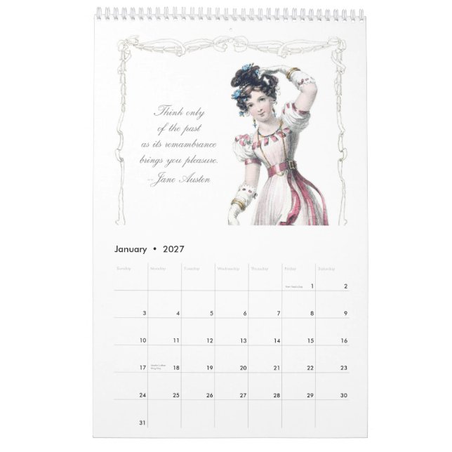 Kalender för Jane Austen Quotations 2013 (Jan 2027)