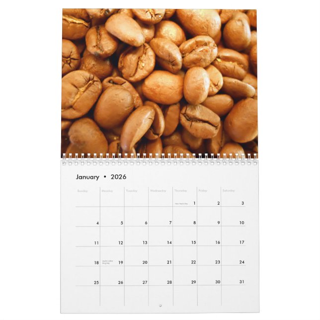 Kalender för kaffebönavägg (Jan 2026)