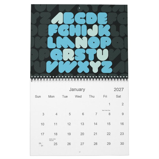 Kalender för Kreativets typsnitt Månader 2012 (Jan 2027)