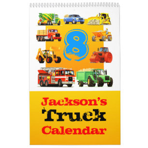 Kalender för lastbil för 8th födelsedag för po