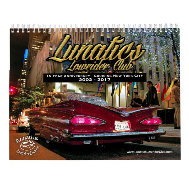 Kalender för Lunatics Lowriderklubb NYC 2017 (Baksida)