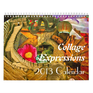 Kalender för månad för Collageuttryck -12