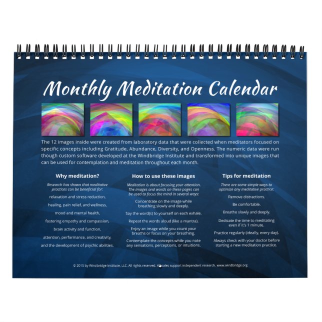 Kalender för månadstidningmeditationvägg (Omslag)