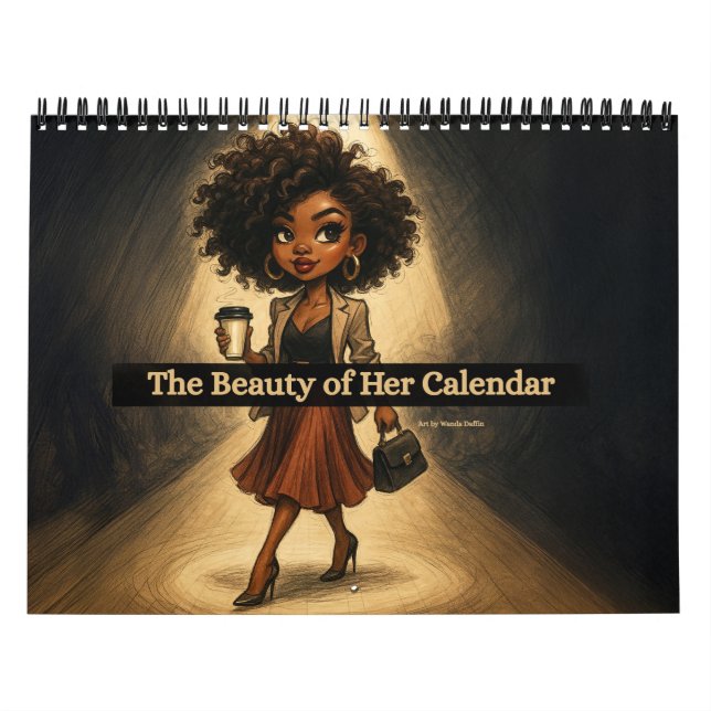 Kalender för medelstor afroamerikansk kvinna (Omslag)