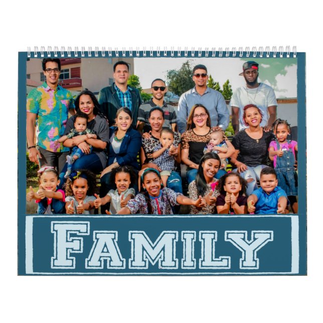Kalender för minnessak för personligfamiljfoto (Omslag)
