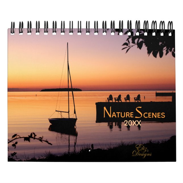 Kalender för naturscenarier | Redigerbar årstext (Omslag)