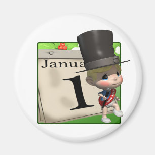 Kalender för nytt år magnet
