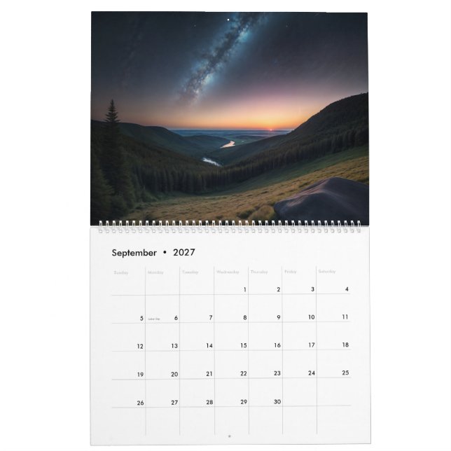 Kalender för olika scener i många (Sep 2027)