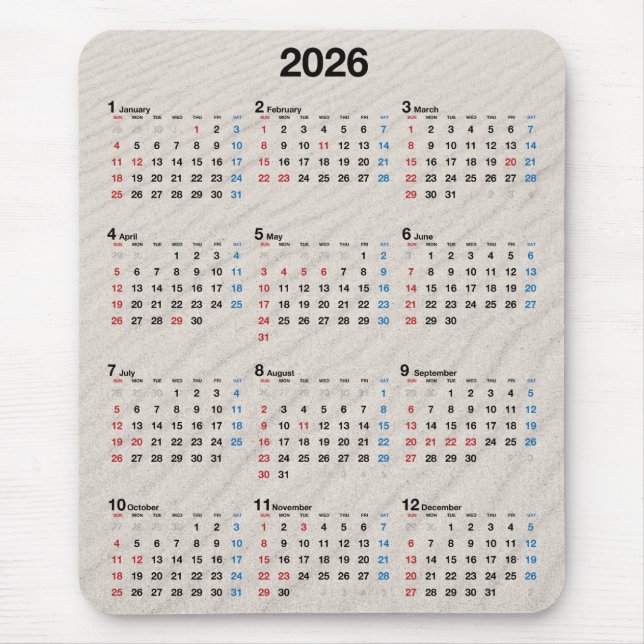 Kalender för paket 2025 musmatta (Framsidan)