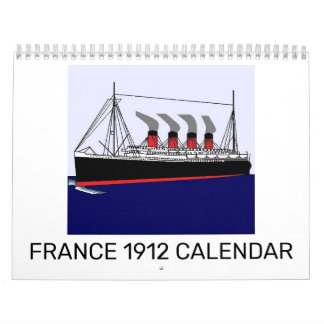 Kalender för Paquebot frankriken 1912