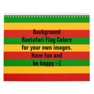KALENDER för RASTAFARI-FLAGGAFÄRGER för din egn