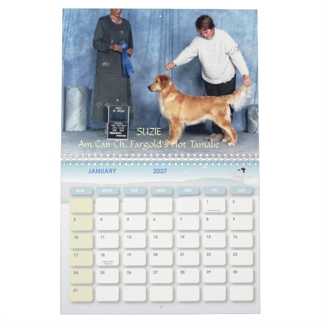 Kalender för Retrievers 2007 för JBG guld- (Jan 2027)