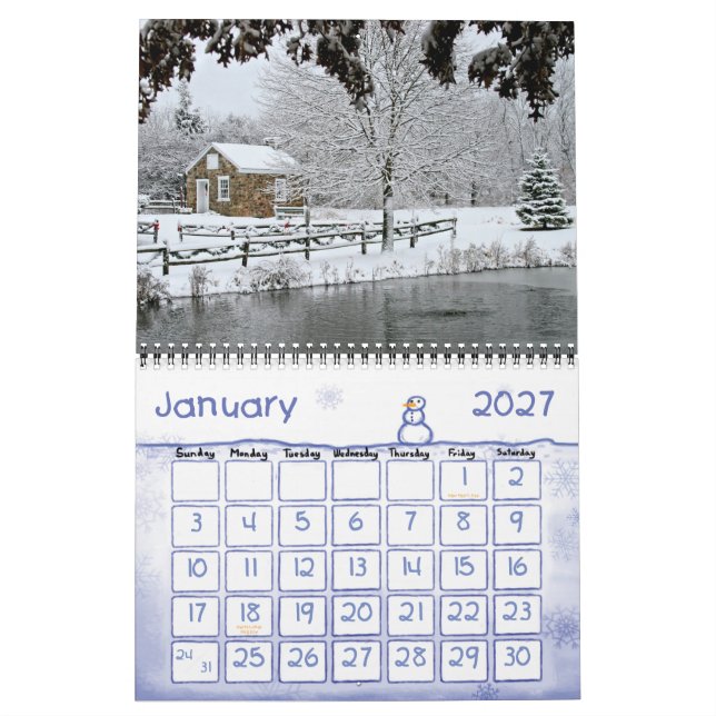 Kalender för Saucon dalvägg (Jan 2027)