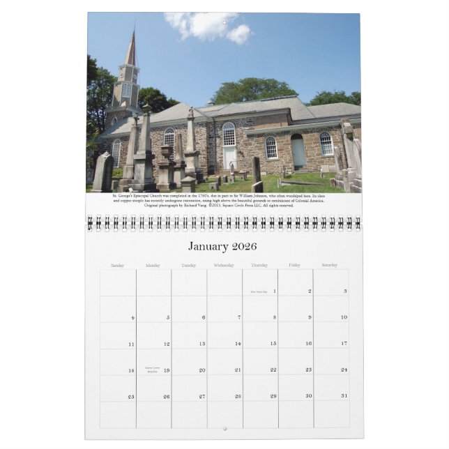 Kalender för Schenectady kyrktorner 2015 (Jan 2026)