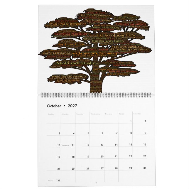 Kalender för Själv-Befrielse ord- & Emoji-Konst (Oct 2027)